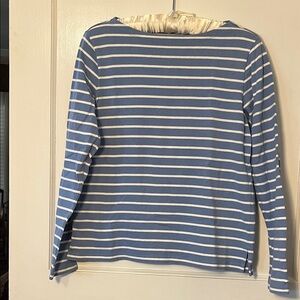 Uniqlo Nautical Blue and White Striped Shirt size small 100%cotton